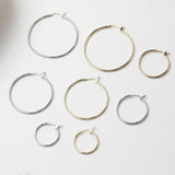 One pair-18K Gold Plated Round Hoop Earring, Huggie Hoops Earring Parts, Spring Ear Hoops, 20mm, 25mm, 35mm, 40mm, hoop earrings GT021