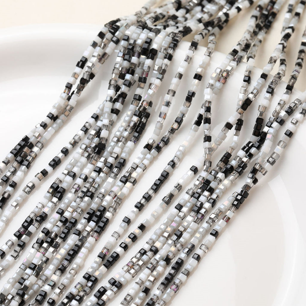 Cube Glass Beads, 2.5mm, Crystal Glass Loose Beads for Jewelry Making, DIY Beads Finding GZ548