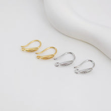 Load image into Gallery viewer, 4pcs 18K Gold Plated Ear Wires, Oval Cubic Pave Earring Hooks, Nickel Free, Fish Hooks, Ear Wires for Jewelry Making D0137