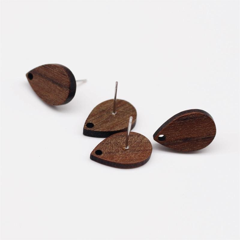 10PCS Wooden geometrical Studs Collection, Geometric Wooden Earring Findings, Nickel Free, Earring Finding PS030-JT002