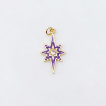 Load image into Gallery viewer, Multicolor Enamel Star Charm, 18K Gold Plated Star Pendant, 21mm, Necklace Bracelet Making Pendant S20495