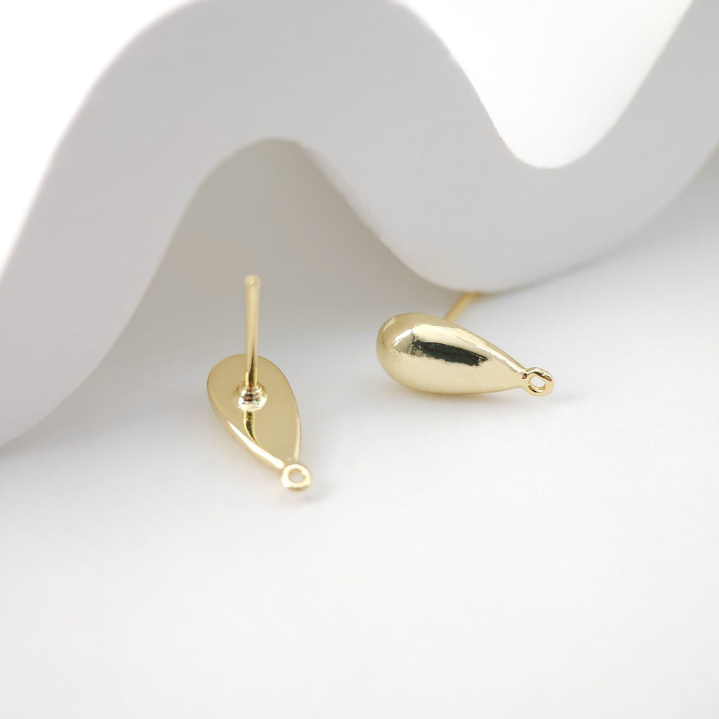 قرط متدلي مع حلقة، مطلي بالذهب عيار 18 قيراطًا، خالٍ من النيكل، قرط أذن على شكل دمعة، نتائج صنع المجوهرات D0208