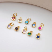 Load image into Gallery viewer, Mini Round Charm, Cubic Pendant, Real Gold Plated Brass Earring Charms, Jewelry Findings S1165