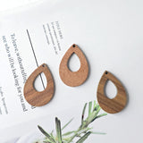 Teardrop Wood Charms, Drop Wooden Pendant, Reclaimed Walnut Wood, Geometric Statement Wood Earrings Diy Ideas JT958
