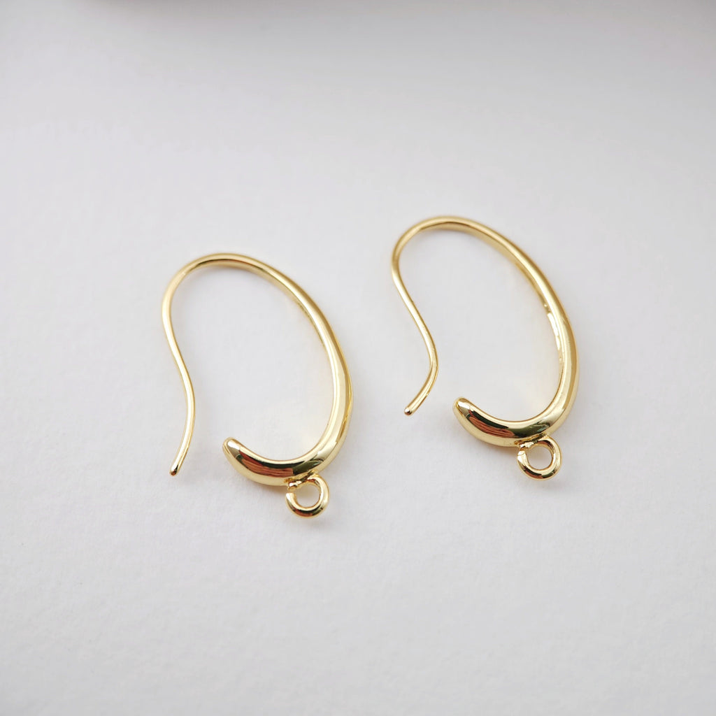 Fish Hooks, 18K Gold Plated Ear Wires, Gold Earring Earring Hooks, Ear Wires for Jewelry Making D0177