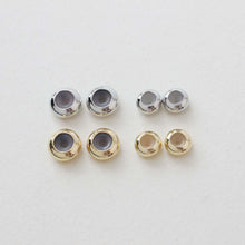 Cargar imagen en el visor de la galería, 10 cuentas redondas de goma con tope, 5/6/7 mm, ajustables y deslizantes, chapadas en oro o plata, para bisutería y pulseras, GZ325-ZX7019