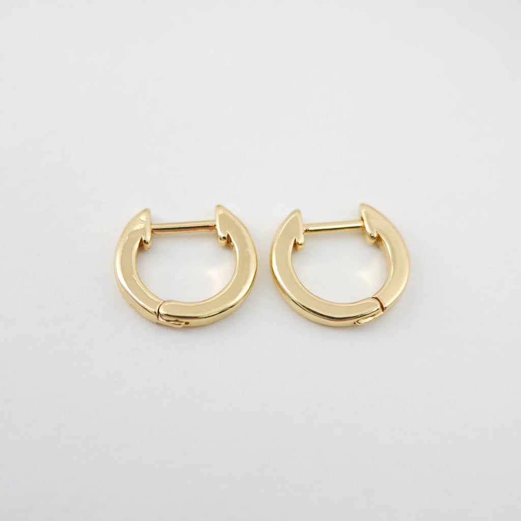 Cubic Ear Hoops Pave Crystal, 12mm, 18K Gold Plated Leverback Earrings, Huggie Hoops Earring S1105