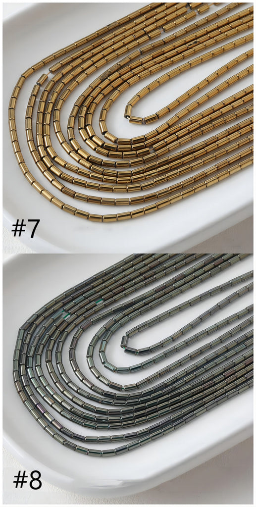 Small Glass Rectangle Tube Beads, Spacer Beads, 2.6*4.6mm, Crystal Glass Loose Beads for Jewelry Making, DIY Beads Finding GZ546