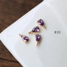 تحميل الصورة إلى عارض المعرض، 10 قطع - دلايات كريستال صغيرة على شكل دمعة، مطلية بالذهب عيار 14 قيراطًا، قطع مجوهرات HL123-F212