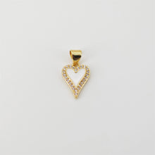 Load image into Gallery viewer, Heart Shape Charm, 18K Gold Plated Red Enamel Pendant, CZ Pave Necklace Making Charm, Jewelry Findings S20823
