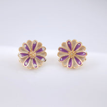 تحميل الصورة إلى عارض المعرض، أعمدة أقراط على شكل زهور من المينا، أعمدة أقراط من المينا مع حلقة، أدوات يدوية للعثور على الأقراط، لوازم صنع الأقراط بنفسك ZX217