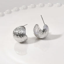 Load image into Gallery viewer, C Shape Wire drawing Earrings Post, 14K Gold, S925 Silver Ear Pin Nickel Free Earrings, Ear Stud Hypoallergenic Earring Findings LL229