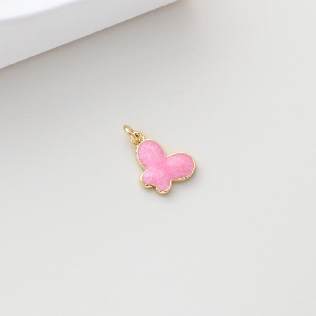 قلادات متدلية على شكل فراشة من المينا، قلادة فراشة مطلية بالذهب عيار 18 قيراطًا، حلية لصنع الأقراط، قطع مجوهرات S1313