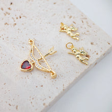 Load image into Gallery viewer, Cubic Angel Charms, 18K Gold Plated CZ Pave Angel pendants for Necklace and Bracelet, Jewelry Findings S623