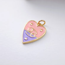 Load image into Gallery viewer, Zodiac Charms, Enamel Heart Constellation Pendant, 18K Gold Plated Zodiac Sign, Necklace Making Charms, Birthday Gift Jewelry Findings S1141