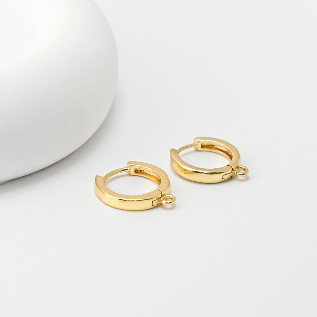 10PCS Huggie Hoops Earring Hoop, 18K Gold Plated Leverback Ear Hoops, Gold Earring Making Findings for Jewelry Making S660