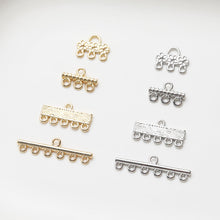 Load image into Gallery viewer, Multi Strand Connector, Loop Pendant, Multi Strand Ends, 14K Gold Plated, Necklace Jewelry Findings JG015