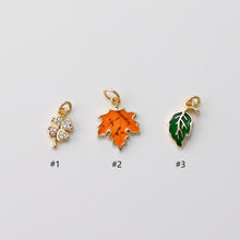 Load image into Gallery viewer, Enamel Four Leaf Clover/Maple Leaf/Leaf Pendant, CZ Charms, 18K Gold Plated Charms, For Bracelet And Necklace Making, Jewelry Findings S1436