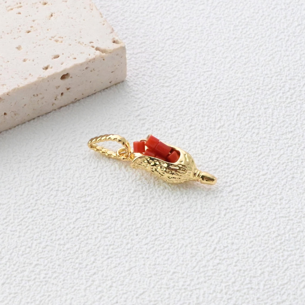 Rose Flower Charms, Tulip Charms, CZ Pave, 18K Gold Plated Flower Pendant, For Necklace And Earrings Making, Jewelry Findings S1348