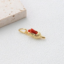 Load image into Gallery viewer, Rose Flower Charms, Tulip Charms, CZ Pave, 18K Gold Plated Flower Pendant, For Necklace And Earrings Making, Jewelry Findings S1348