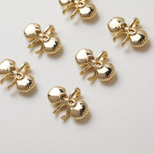 Load image into Gallery viewer, Bow Tie Charm, Bow Tie Bell Charm, Cubic Pendant, Earring Pendants, Real Gold Plated Brass Earring Charms, Jewelry Findings GZ729