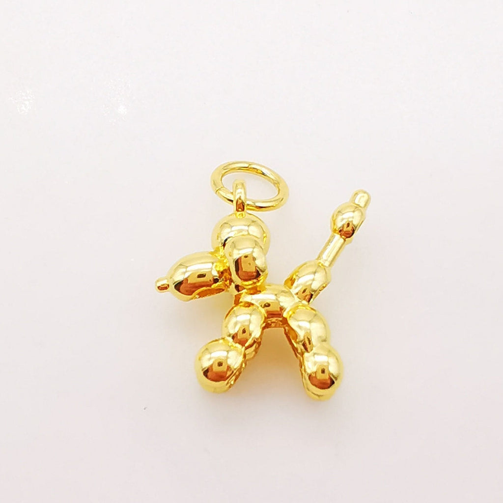 Poodle Pendant Charm, Animal Pendant, Puppy Charm, 18K Shiny Gold Plated Pendant, Necklace Bracelet Making Charm, Jewelry Findings S881