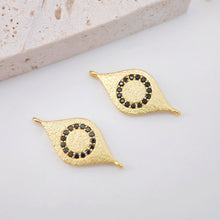 Cargar imagen en el visor de la galería, Dije de mano de Hamsa con pavé de circonitas cúbicas, chapado en oro de 18 quilates, 24 mm, ideal para collares y pulseras, accesorio de joyería S203