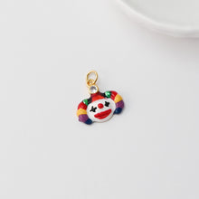 Load image into Gallery viewer, Bride Charms, Enamel Clowns Charm, 18K Gold Plated Cubic Pave Charms, Necklace charms, Jewelry Findings
