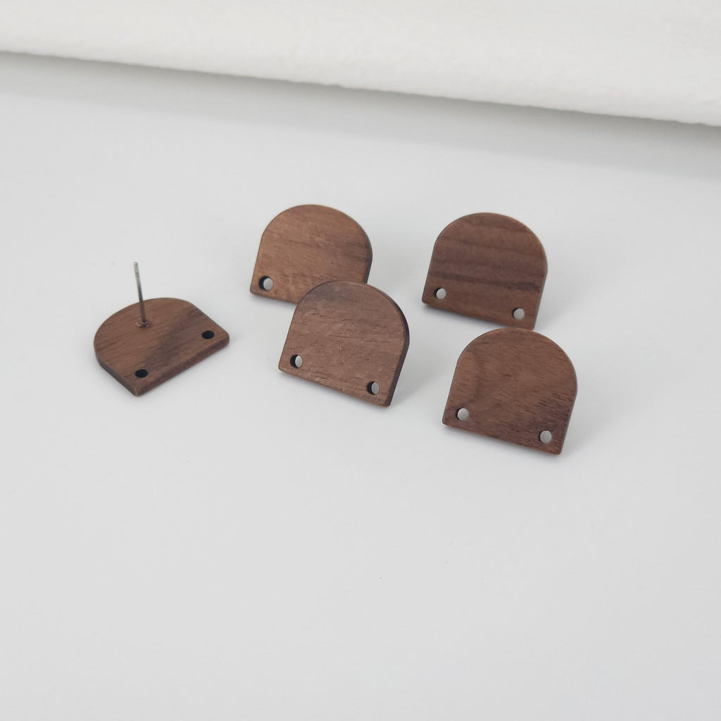 أقراط خشبية من 4 قطع، أقراط خشبية شبه منحرفة للنساء، مصنوعة من خشب الجوز المعاد تدويره، خالية من النيكل، أقراط هندسية مميزة، رقم المنتج JT974