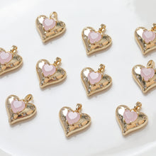 Load image into Gallery viewer, Heart Charms, Star Clear Cubic Charm,  18K Gold Plated CZ Pave Love Pendant, Necklace Making Pendants, Jewelry Findings ZZ031