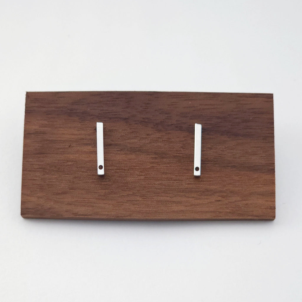 10pcs Rectangular Mini Ear Post with Loops, Nickel Free, 18K Gold/ Silver Plated Stud Earring Finding ZX174