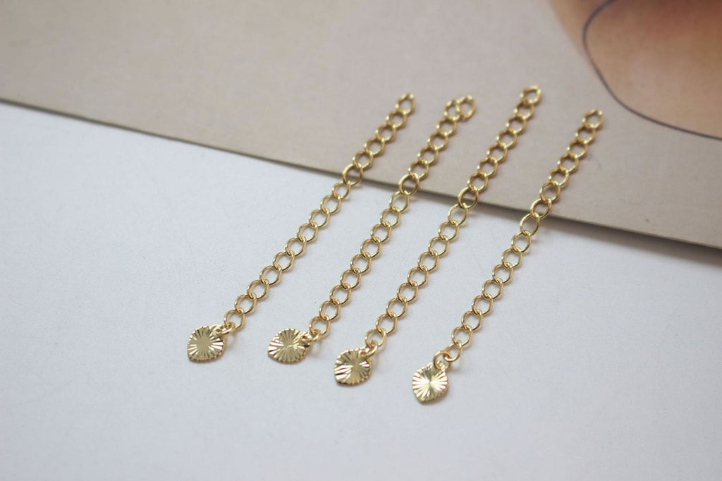 سلسلة تمديد، قمر، نجمة، طول 55 مم، قلادة مطلية بالذهب عيار 14 قيراطًا، نتائج صنع السوار GZ140