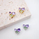 Grape Pendant, Fruit Charm, Grape Spacer Beads, 18K Gold/Silver, Pave CZ, Necklace Charms, Jewelry Findings S20246