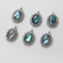 Cargar imagen en el visor de la galería, Colgante de concha ovalada, concha negra, dije de concha blanca, dije de concha bohemio, accesorios para joyería de concha ovalada GZ771