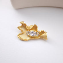 Cargar imagen en el visor de la galería, Dije irregular Danity con 2 anillas, colgante pavé de circonitas, accesorio para hacer pulseras y collares, chapado en oro mate S1167