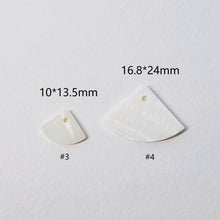 Load image into Gallery viewer, 10pcs MOP Shell Pendant, Geometric Shell Pendant, Star, Scallop, Rhombus Pendant White Nacre, Mother of Pearl Jewelry Making Findings RY062