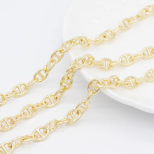 Load image into Gallery viewer, Pig Nose Chain- 5.7mm Flat- 18K Gold Plated Chains, Loose Chains for Jewelry Wholesale, Unfinished Chain for Necklace Making S929