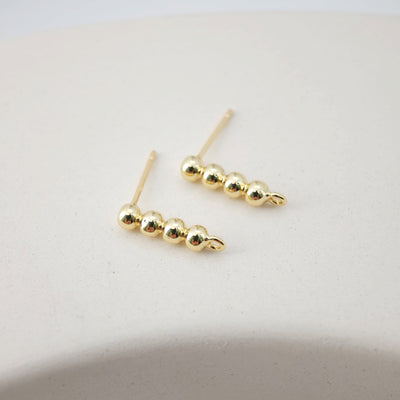 قرط من خرز ذهبي مع حلقة، قرط من خرز، أقراط خالية من النيكل، حلقة للأذن، نتائج قرط مضادة للحساسية D0195