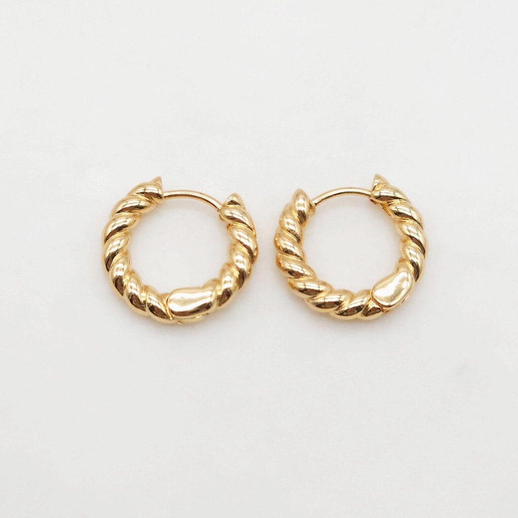 Gold Ear Hoops, 18mm, 18K Gold Plated Leverback Earrings, Huggie Hoops Earring S20417