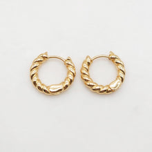 Load image into Gallery viewer, Gold Ear Hoops, 18mm, 18K Gold Plated Leverback Earrings, Huggie Hoops Earring S20417