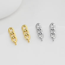 Load image into Gallery viewer, Gold Link Chain Earring Post With Loop, Chain Stud Earring Nickel Free, 18K Gold/Silver, Hypoallergenic Earring Findings D0409