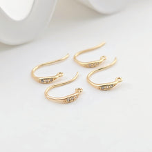 Cargar imagen en el visor de la galería, Alambres para aretes chapados en oro de 14 quilates, ganchos para aretes con pavé cúbico, sin níquel, ganchos para pez, alambres para aretes para hacer joyas ZX300