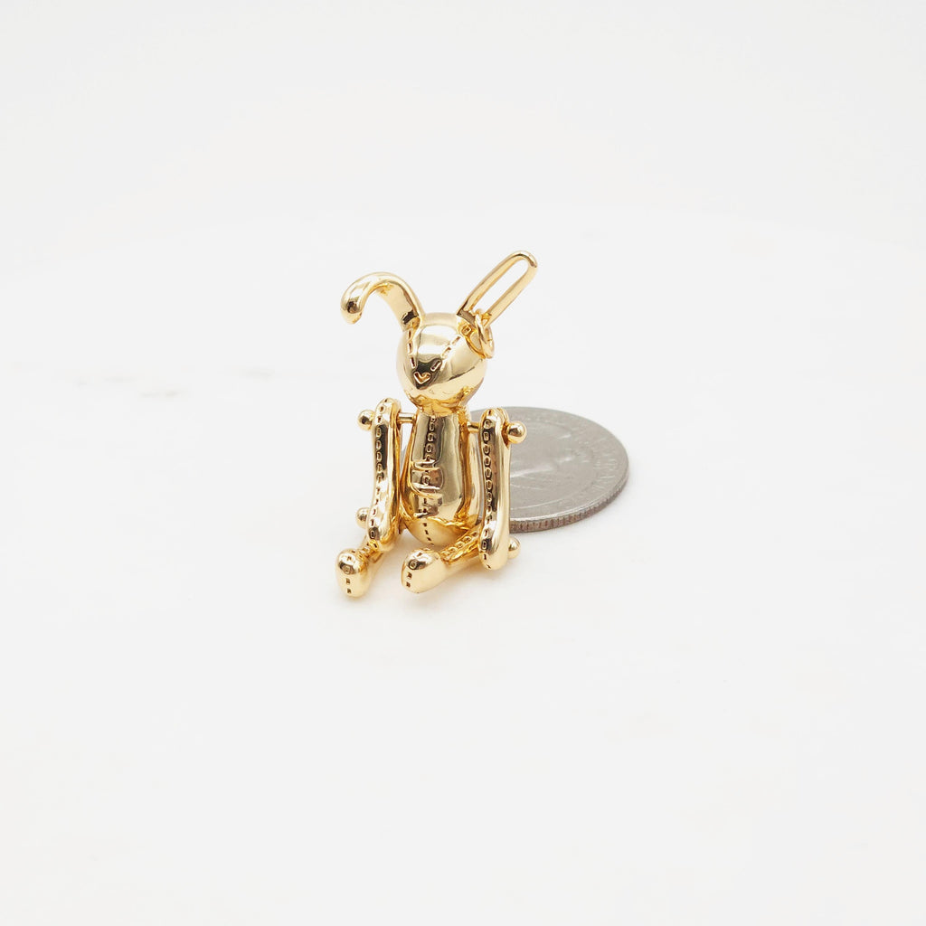 حُلي أرنب ثلاثية الأبعاد، قلادة أرنب مطلية بالذهب/الفضة عيار 18 قيراطًا، 42 مم، قلادة حيوان، حُلي قلادة، قطع مجوهرات S20355