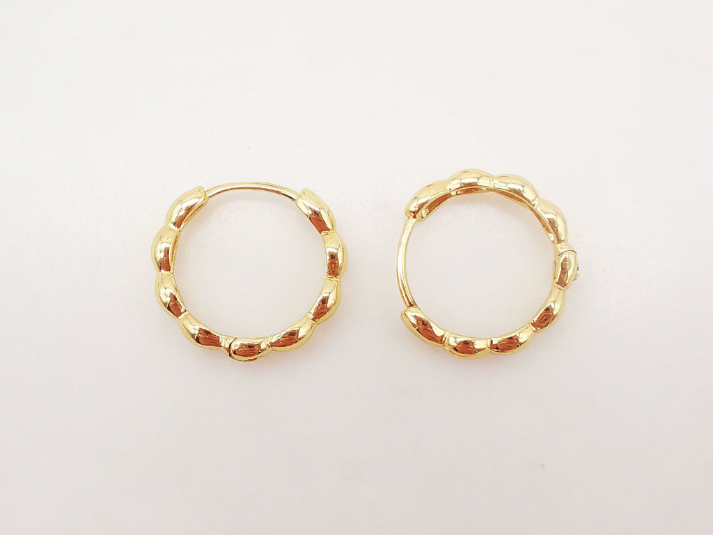 10pcs Gold Ear Hoops, 16mm, 18K Gold Plated Leverback Earrings, Huggie Hoops Earring S1068