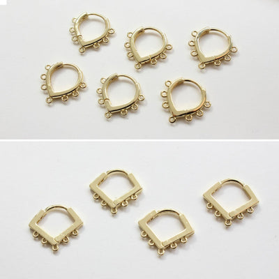 10PCS 18K Gold Plated Leverback Earring Parts with loops, Huggie Hoops Earring Parts, Ear Hoops, earring findings for Jewelry Making BB065