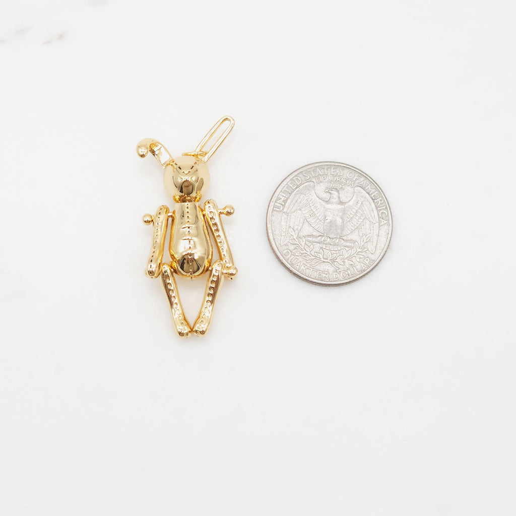 حُلي أرنب ثلاثية الأبعاد، قلادة أرنب مطلية بالذهب/الفضة عيار 18 قيراطًا، 42 مم، قلادة حيوان، حُلي قلادة، قطع مجوهرات S20355