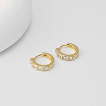 Load image into Gallery viewer, Cubic Zirconia Ear Hoop, Gold Plated Huggie Hoop Earring, Leverback Earring, DIY Earring  Findings, Handmade Earring Supplies D0512-D0555