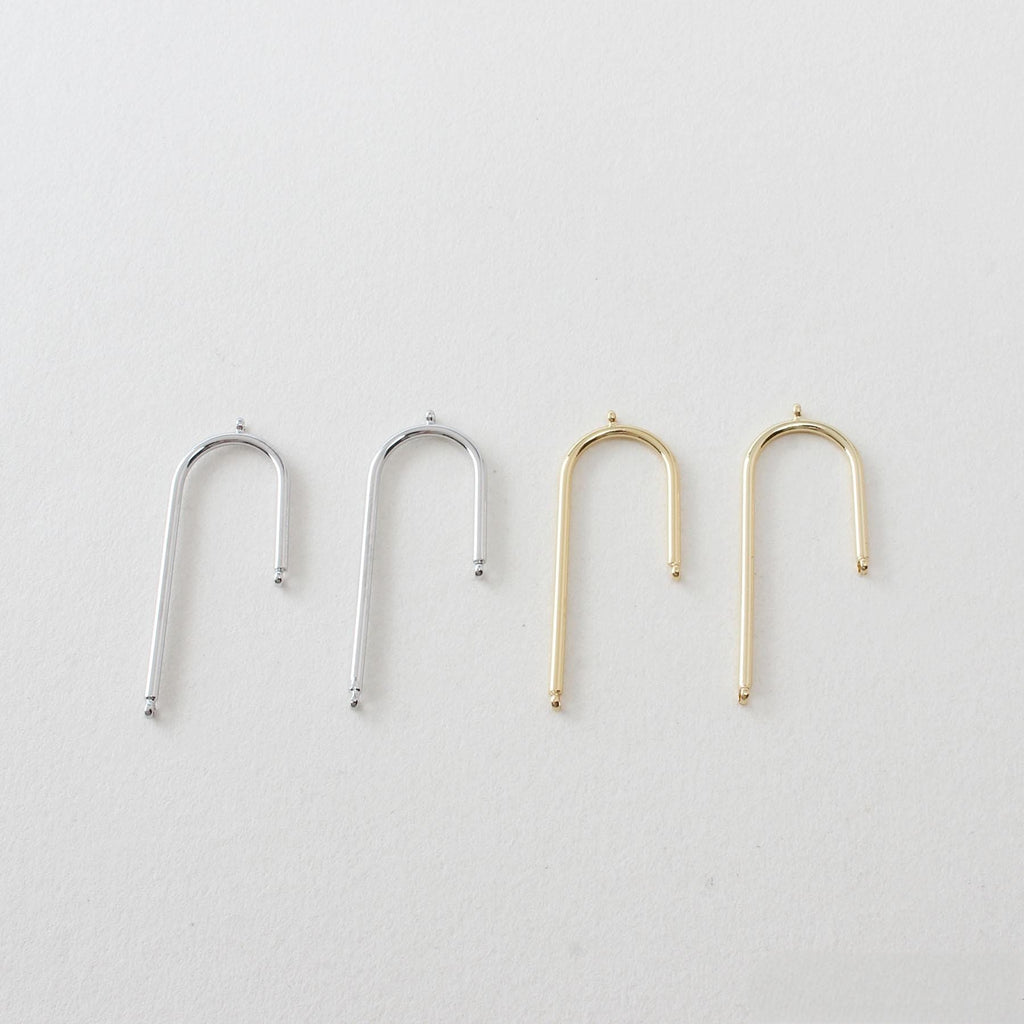 Colgante de arco asimétrico, conector en forma de U arqueada, accesorios para aretes chapados en oro de 14 quilates, accesorios de joyería GZ641