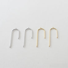 Cargar imagen en el visor de la galería, Colgante de arco asimétrico, conector en forma de U arqueada, accesorios para aretes chapados en oro de 14 quilates, accesorios de joyería GZ641