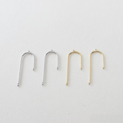 Colgante de arco asimétrico, conector en forma de U arqueada, accesorios para aretes chapados en oro de 14 quilates, accesorios de joyería GZ641